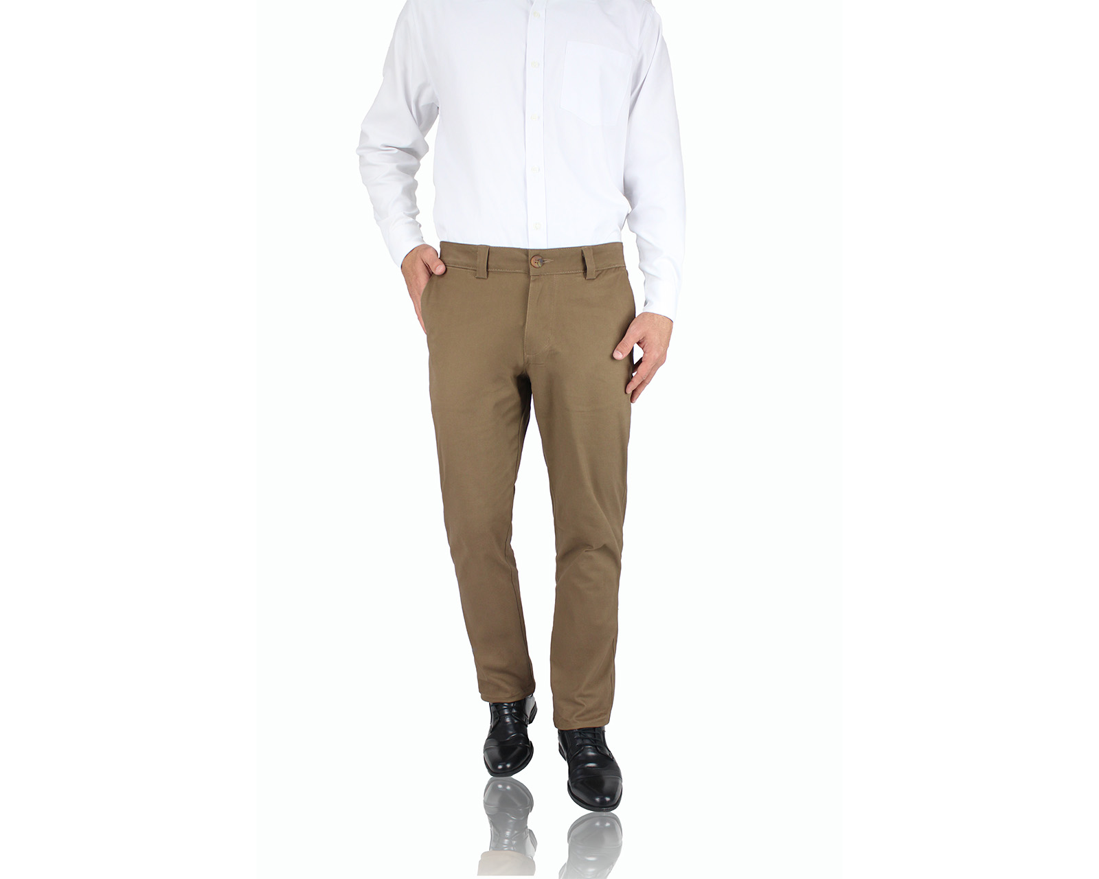 Foto 2 pulgar | Pantalón De Vestir Rams Cottons Modelo Chino Color Camel Slim Fit para Hombre