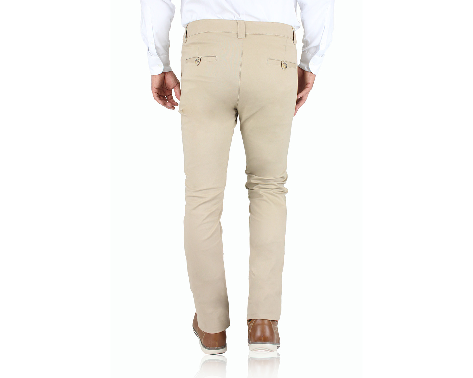 Foto 2 | Pantalón De Vestir Marca Rams Cottons Modelo Chino Color Caki Slim Fit para Hombre