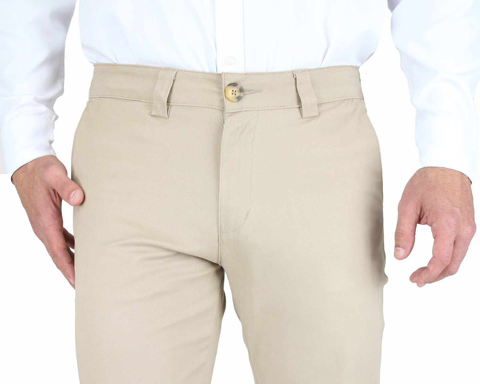 Foto 3 | Pantalón De Vestir Marca Rams Cottons Modelo Chino Color Caki Slim Fit para Hombre