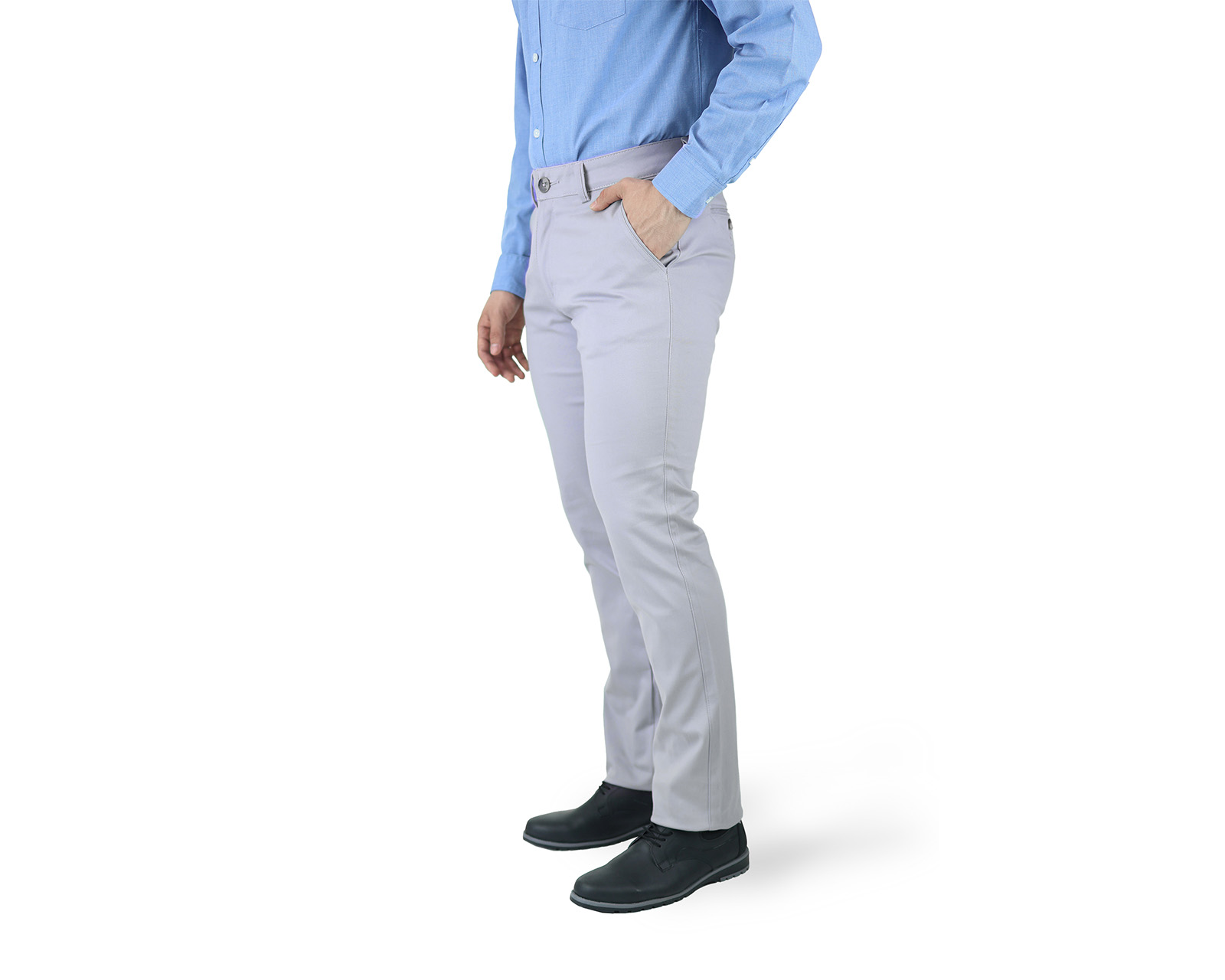 Foto 2 | Pantalon De Vestir Para Hombre Marca Rams Cottons Modelo Color Gris Perla Corte Slim Fit