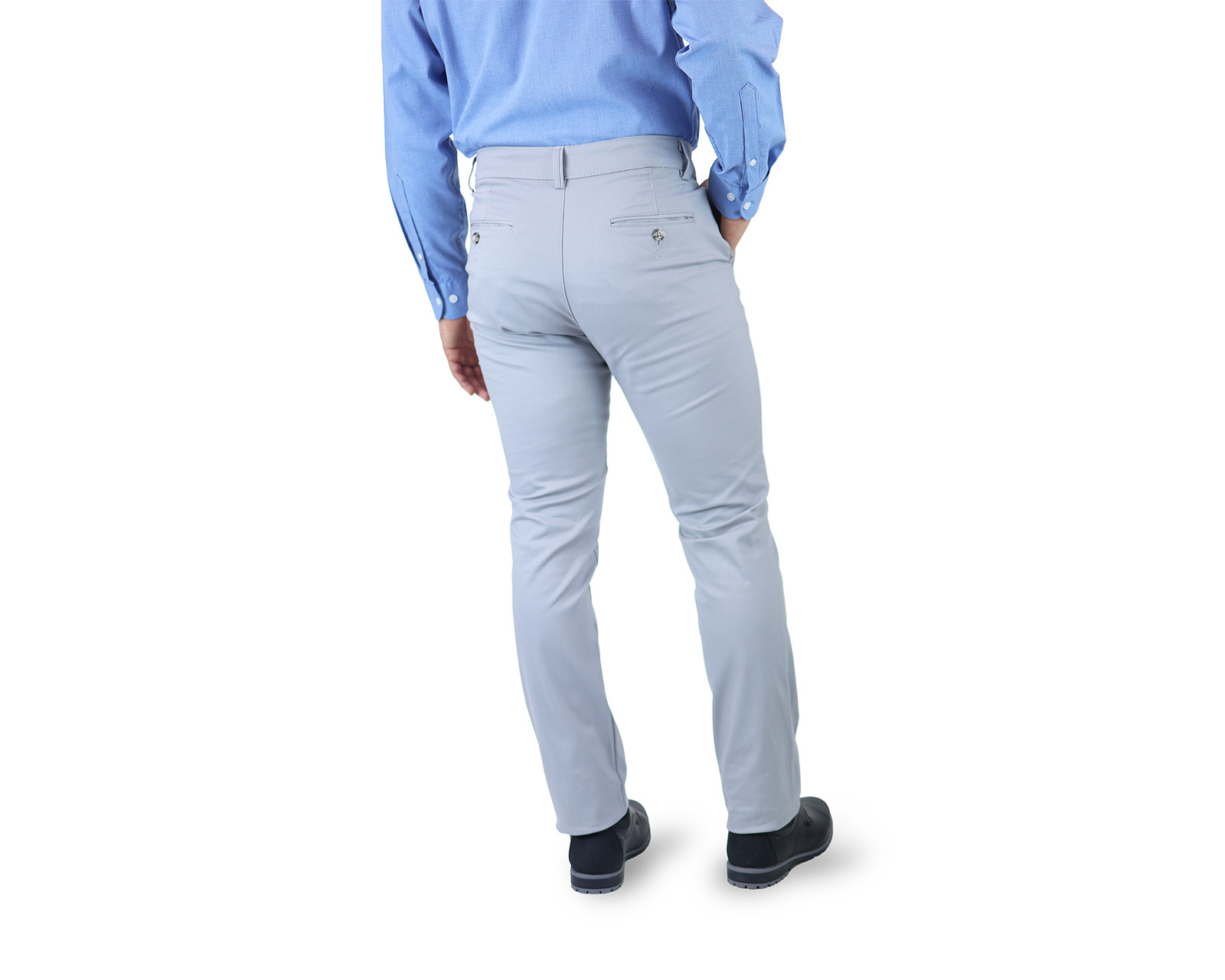 Foto 3 | Pantalon De Vestir Para Hombre Marca Rams Cottons Modelo Color Gris Perla Corte Slim Fit