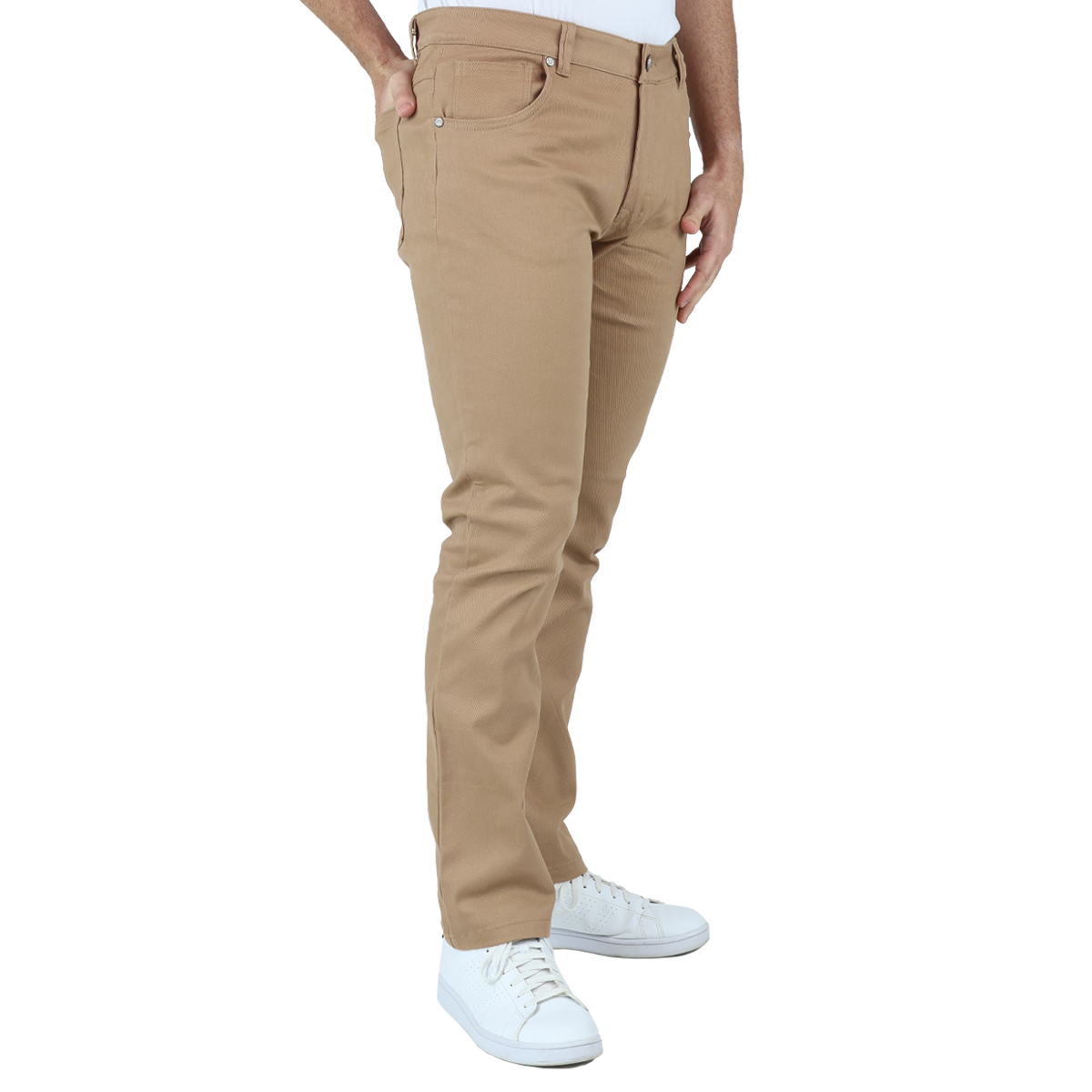 Foto 2 | Pantalón De Vestir Para Hombre Marca Rams Cottons Modelo Bull Denim  Color Caki Corte Slim Fit