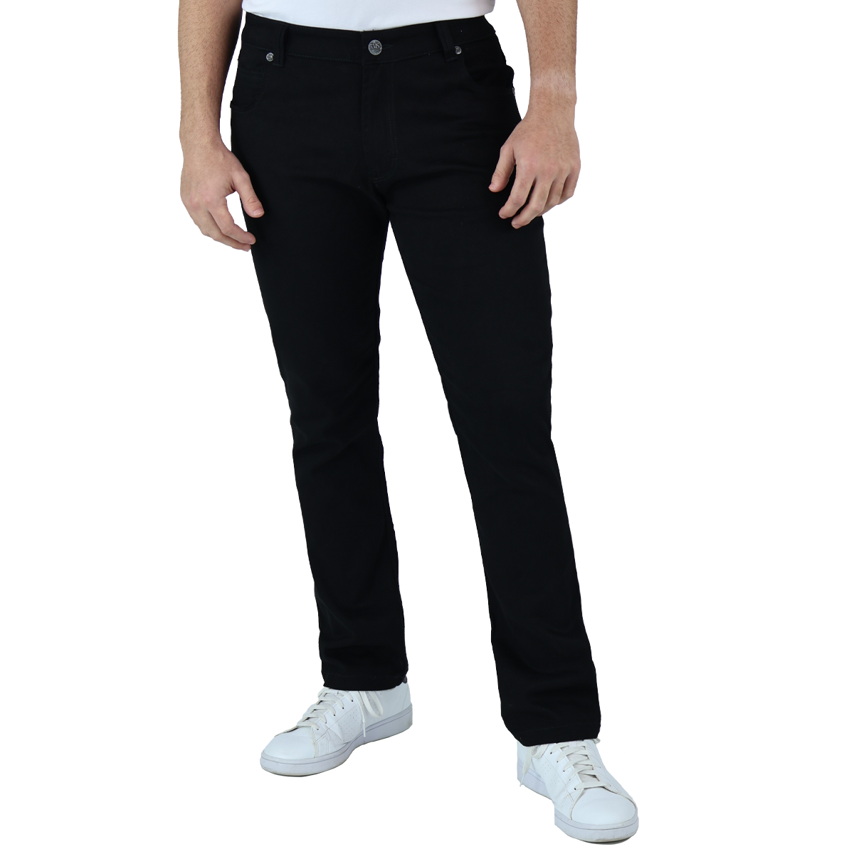 Foto 2 pulgar | Pantalón De Vestir Para Hombre Marca Rams Cottons Modelo Bull Denim  Color Negro Corte Slim Fit