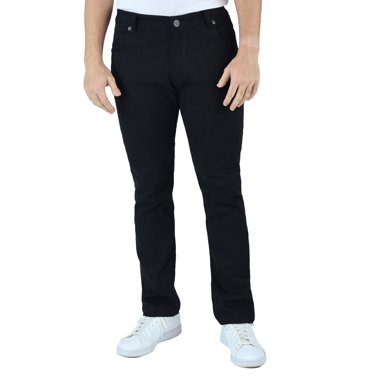 Foto 3 pulgar | Pantalón De Vestir Para Hombre Marca Rams Cottons Modelo Bull Denim  Color Negro Corte Slim Fit
