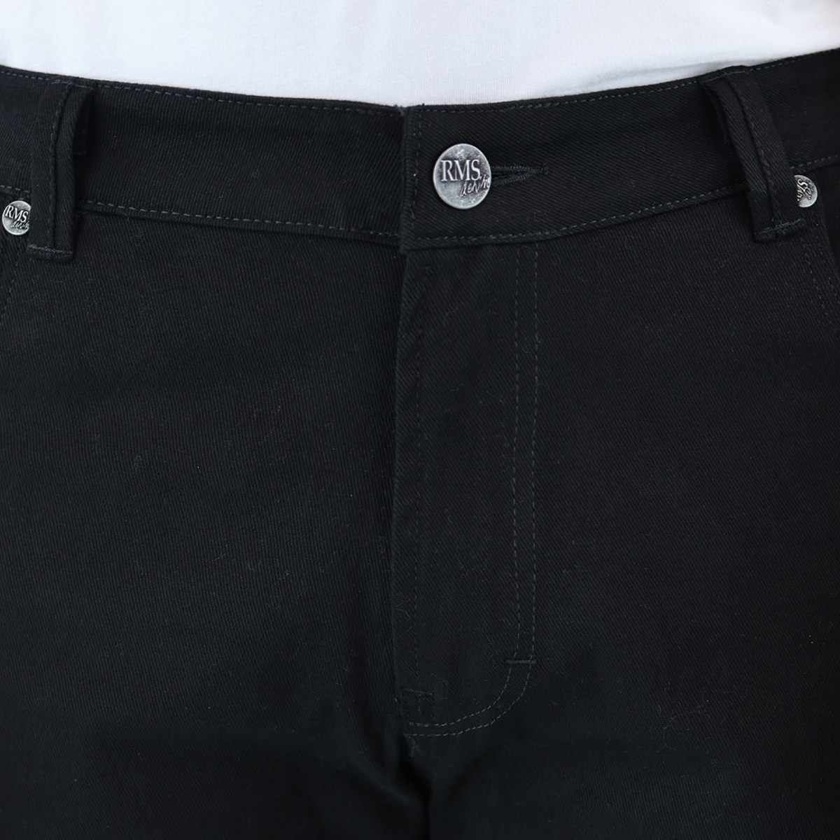Foto 6 pulgar | Pantalón De Vestir Para Hombre Marca Rams Cottons Modelo Bull Denim  Color Negro Corte Slim Fit