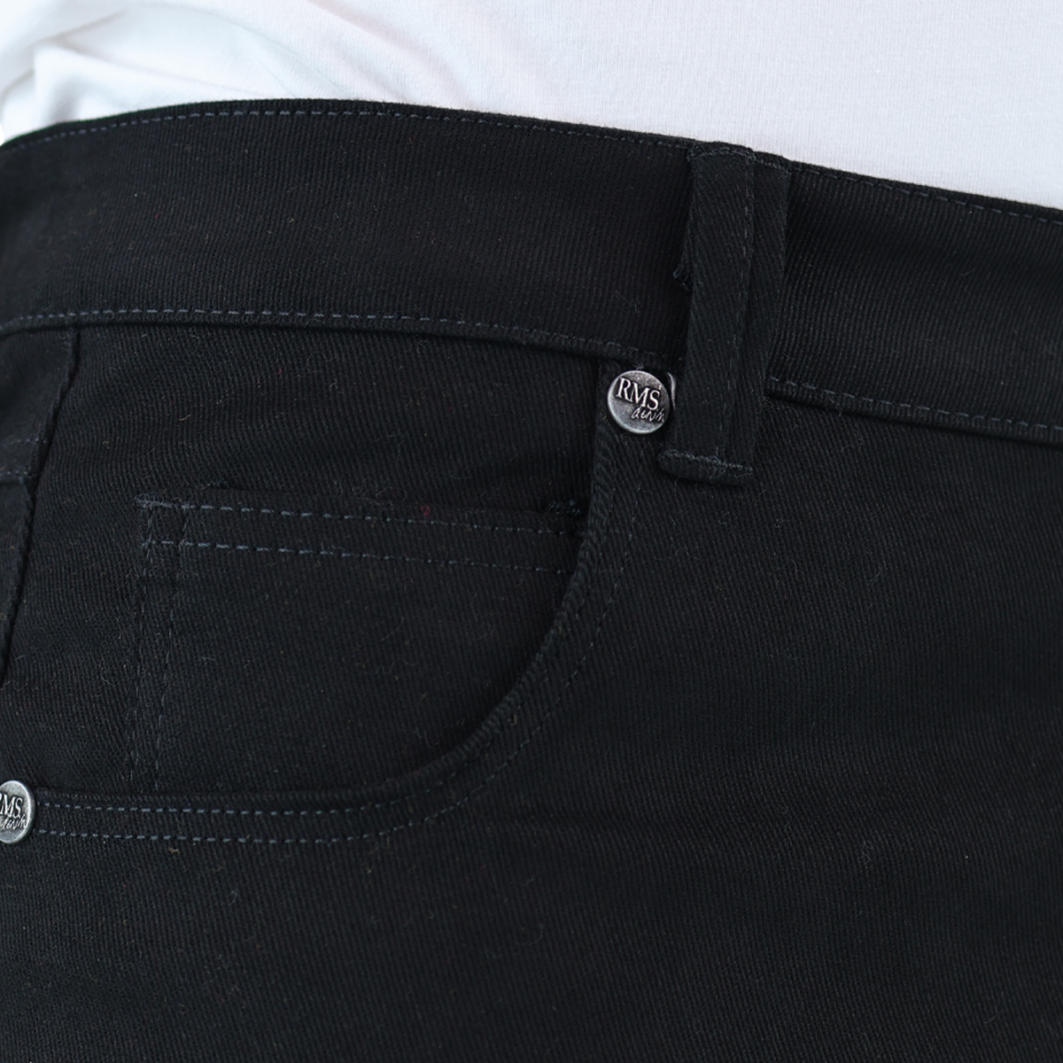 Foto 6 | Pantalón De Vestir Para Hombre Marca Rams Cottons Modelo Bull Denim  Color Negro Corte Slim Fit