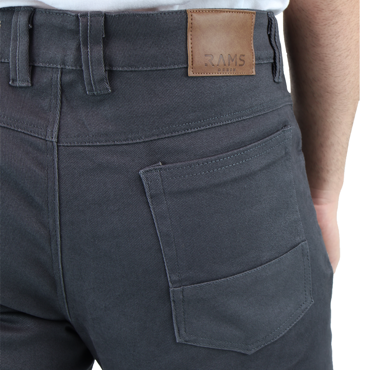 Foto 6 pulgar | Pantalón De Vestir Para Hombre Marca Rams Cottons Modelo Bull Denim  Color Gris Corte Slim Fit