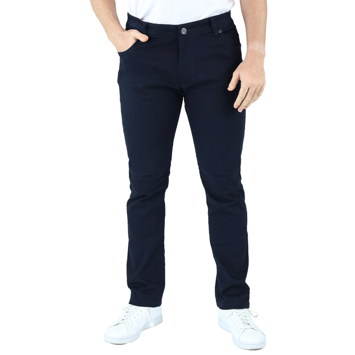 Foto 2 pulgar | Pantalón De Vestir Para Hombre Marca Rams Cottons Modelo Bull Denim  Color Azul Marino Corte Slim Fit