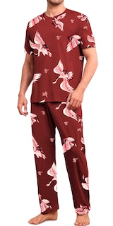 Foto 4 | Pijama Camisa y Pantalón Shendy Vendy Rojo para Hombre
