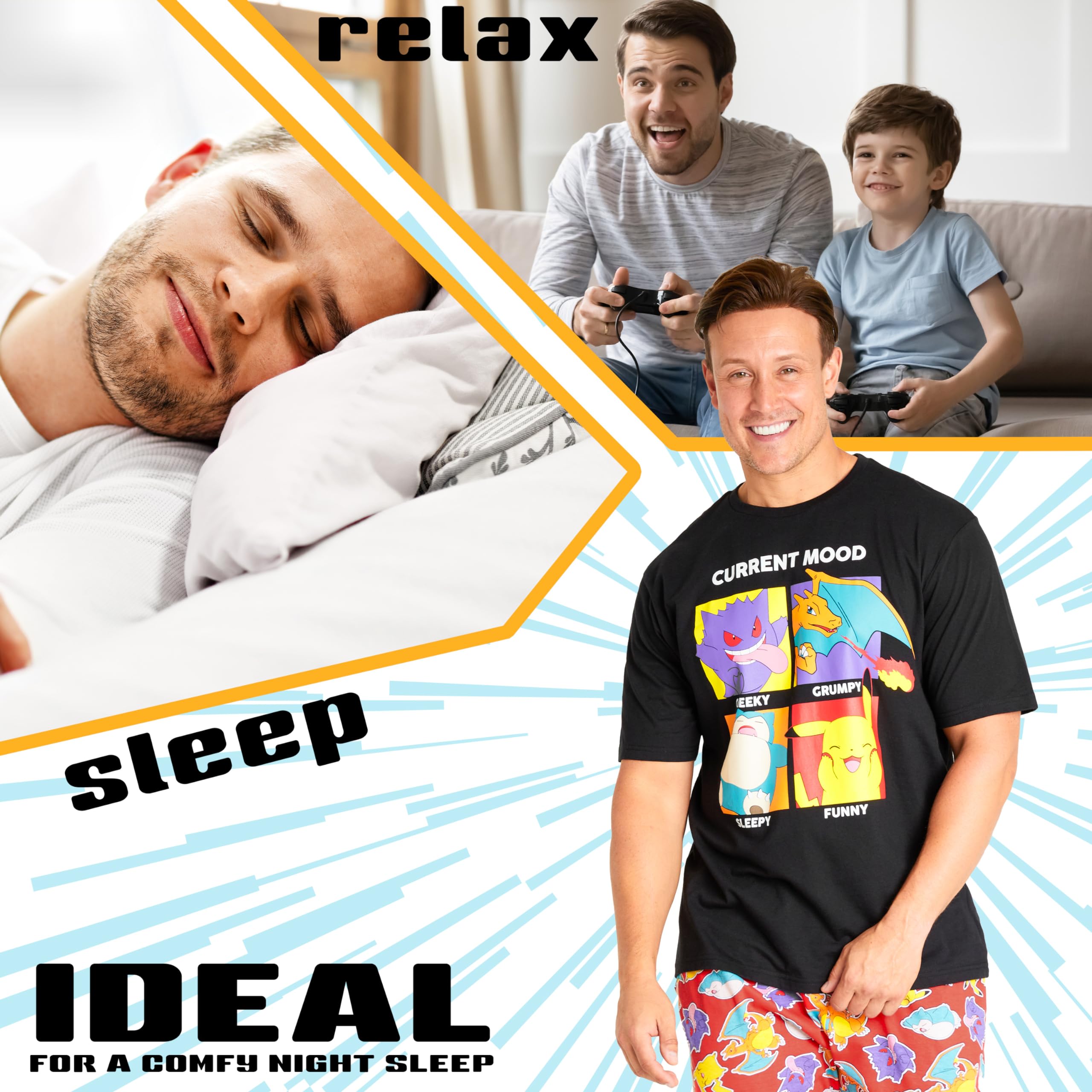 Foto 6 pulgar | Set De Pijama Pokémon Para Hombre Y Adolescente S-3xl (multicolor Y Negro, 2xl) - Venta Internacional.