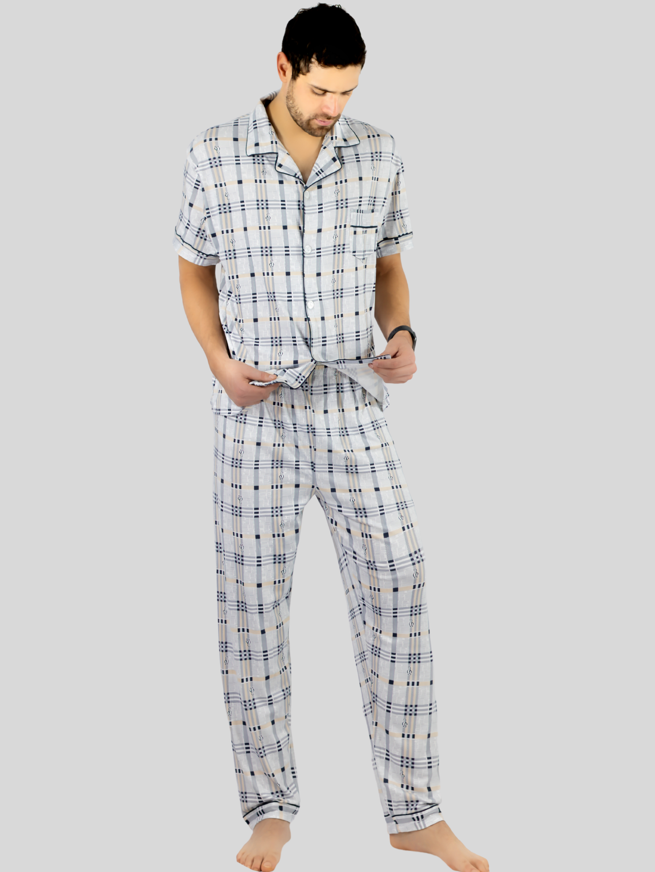 Foto 3 pulgar | Pijama 2 Piezas Gris para Hombre