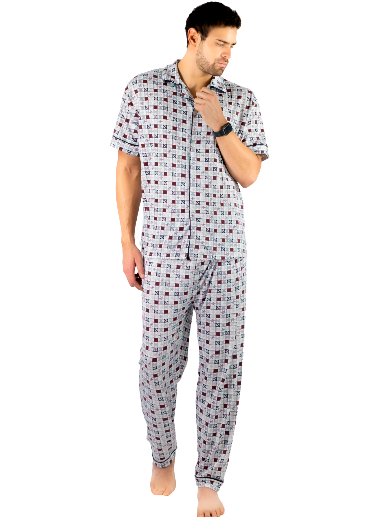 Foto 1 | Pijama Pantalón y Camisa Pij-091 D9 para Hombre