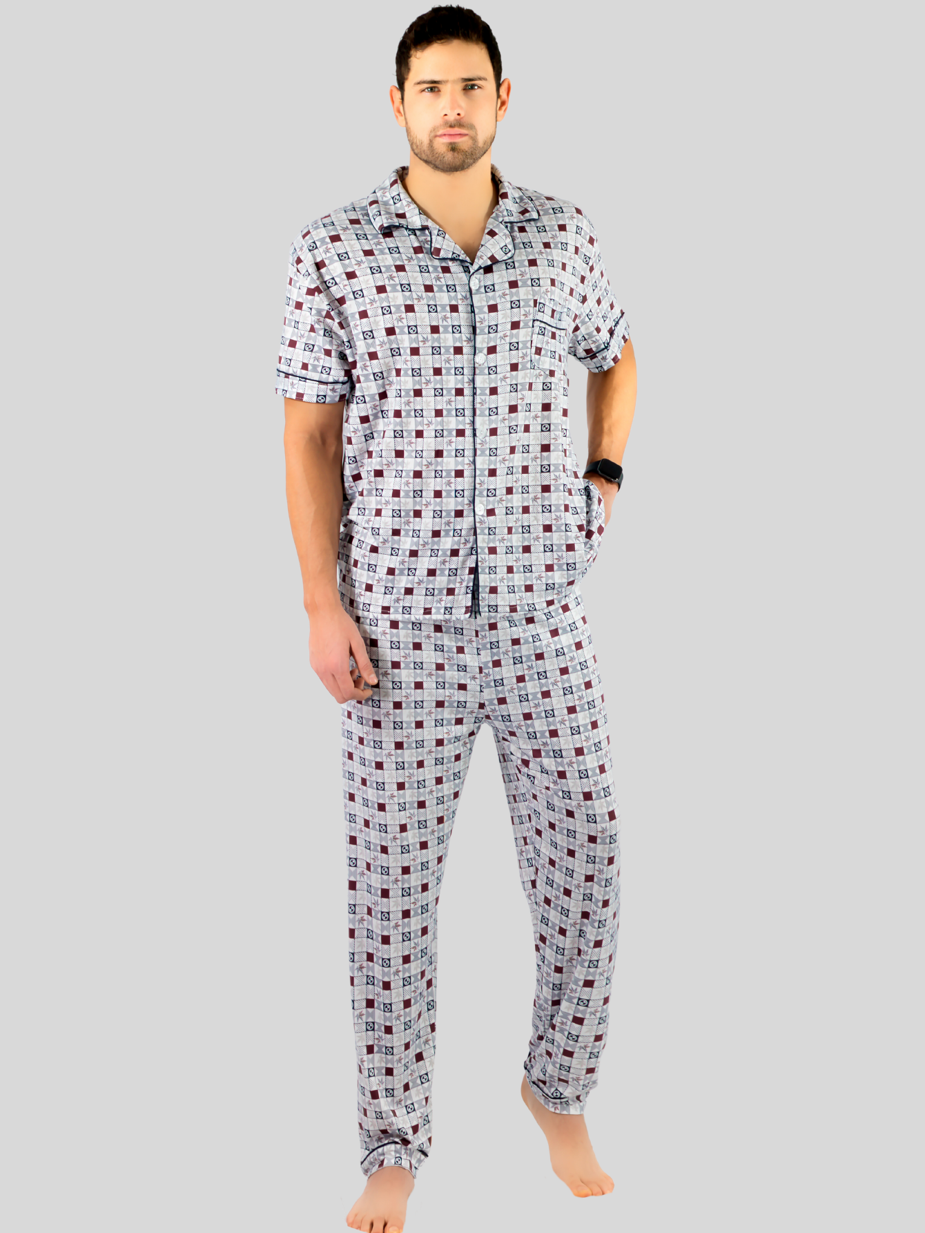 Foto 2 | Pijama Pantalón y Camisa Pij-091 D9 para Hombre