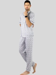 Foto 2 | Pijama de Hombre De 2 Piezas En Conjunto De Pantalón Y Camisa Pij-091 D3