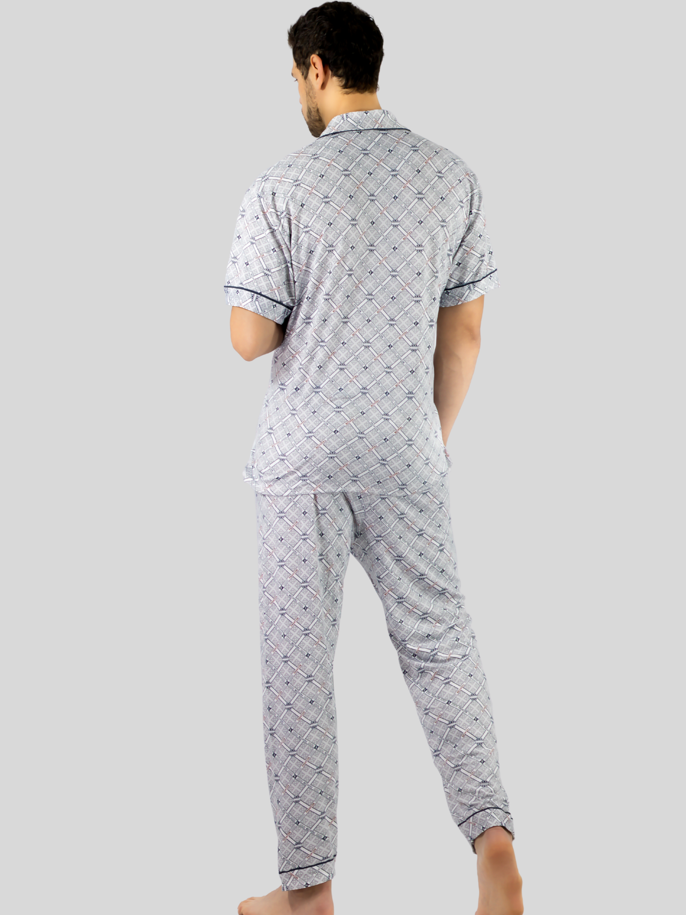 Foto 4 pulgar | Pijama de Hombre De 2 Piezas En Conjunto De Pantalón Y Camisa Pij-091 D3