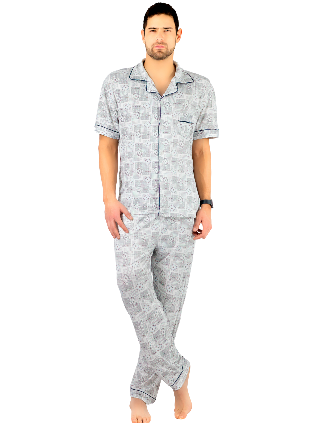 Foto 2 pulgar | Pijama Pantalón y Camisa Ligera para Hombre