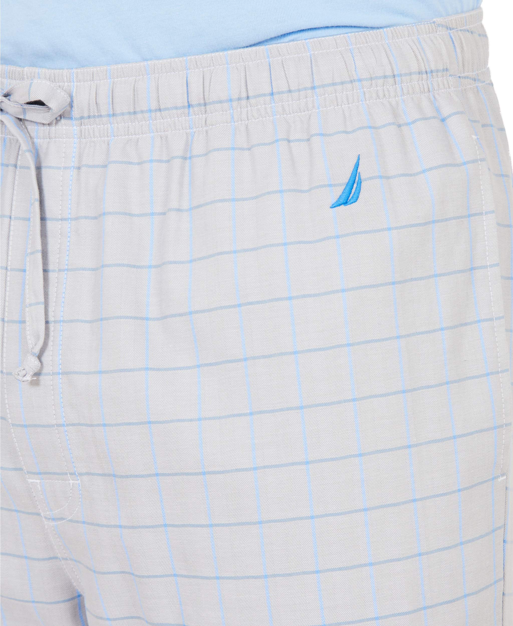 Foto 3 pulgar | Pantalón De Pijama Nautica Soft Woven, 100% Algodón, Cintura Elástica, Gris - Venta Internacional.
