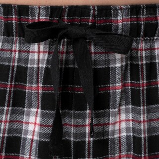 Foto 2 | Pantalón De Pijama Fruit Of The Loom De Franela Tejida Con Hilo Para Hombre, Negro - Venta Internacional.