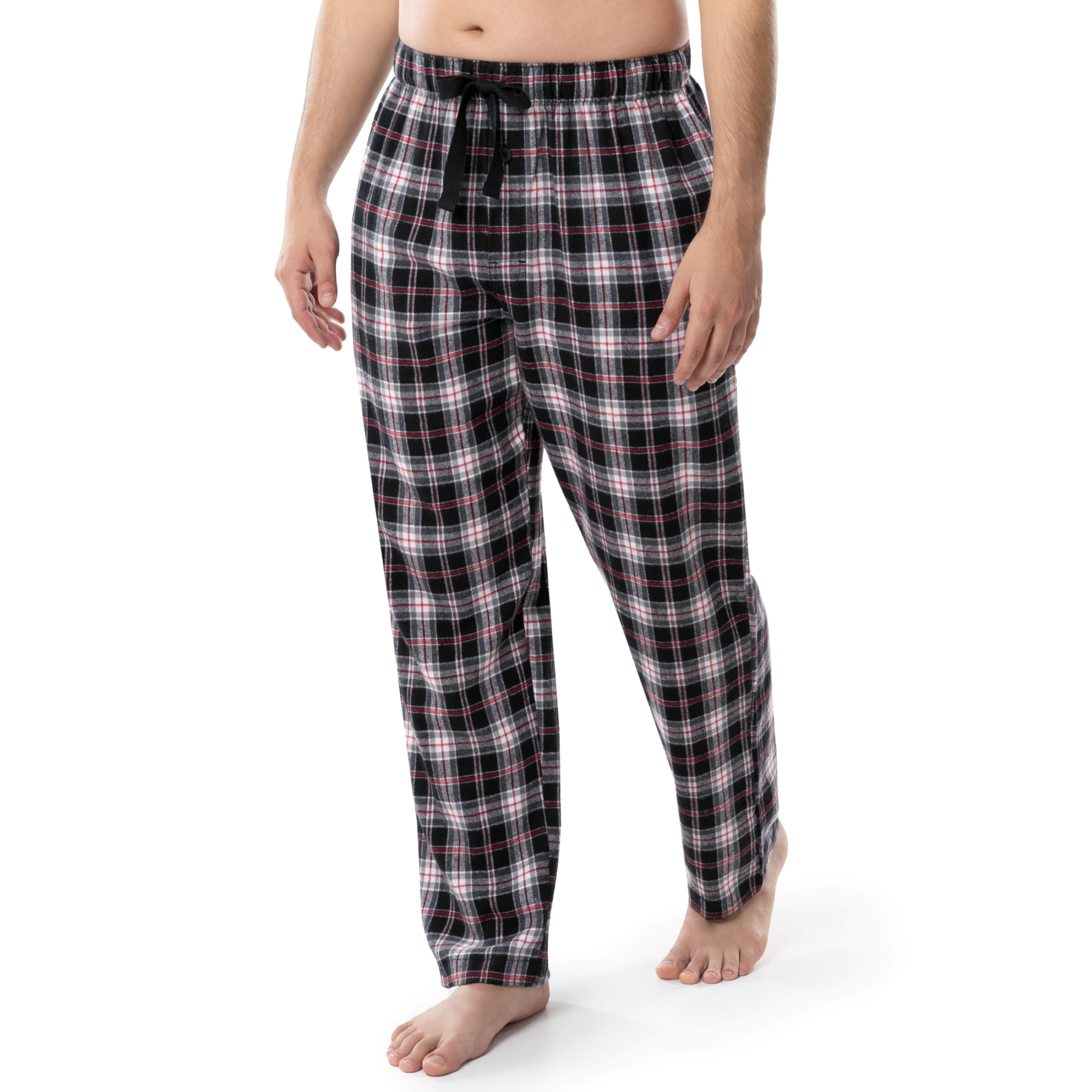 Foto 5 pulgar | Pantalón De Pijama Fruit Of The Loom De Franela Tejida Con Hilo Para Hombre, Negro - Venta Internacional.