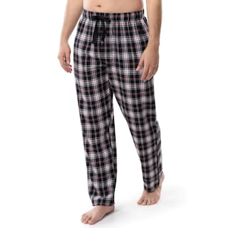 Foto 4 | Pantalón De Pijama Fruit Of The Loom De Franela Tejida Con Hilo Para Hombre, Negro - Venta Internacional.