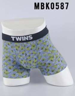 Foto 3 | Boxer Para Caballero-azul/verde Twins