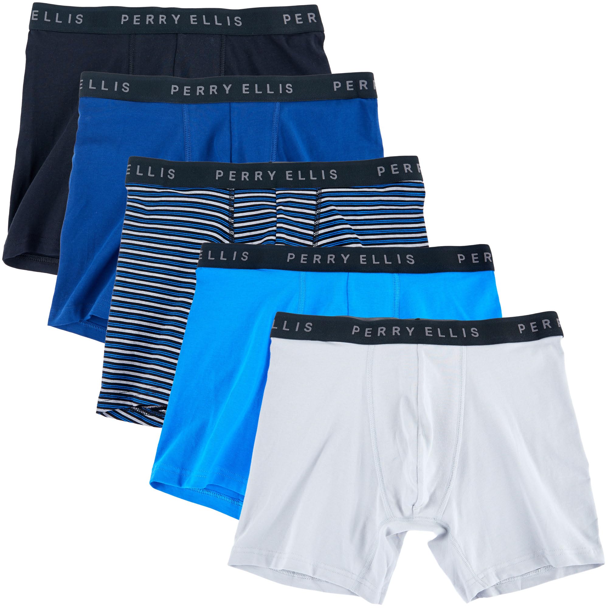 Foto 1 | Calzoncillos Tipo Bóxer Perry Ellis de Algodón Elástico para Hombre Paquete de 5 - Venta Internacional