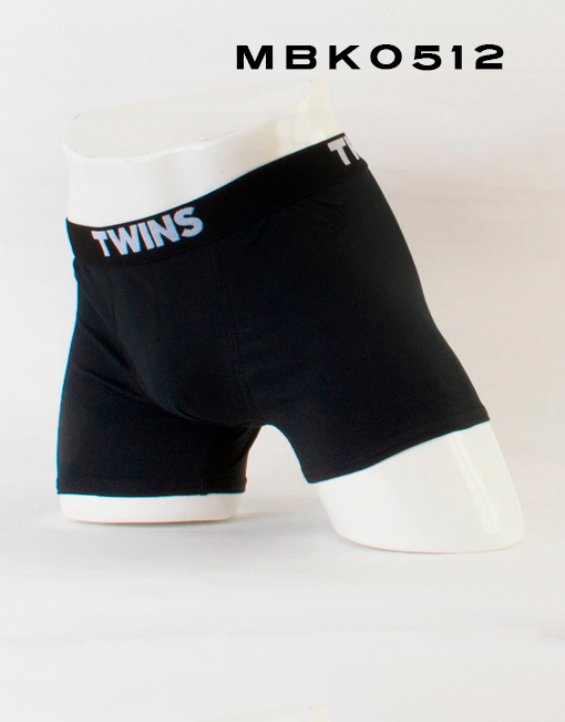 Foto 4 pulgar | Boxer Para Caballero Biker-negro Liso Twins