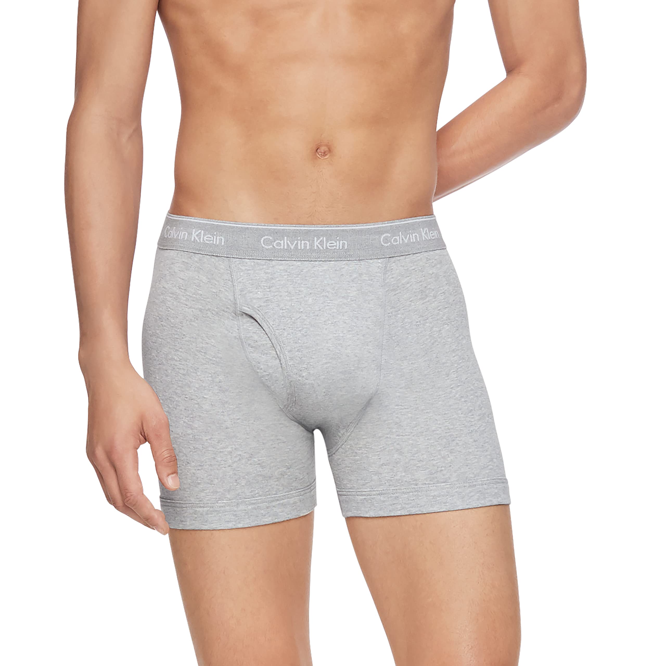 Foto 2 pulgar | Calzoncillo Bóxer Calvin Klein Cotton Classics Gris 3 Piezas para Hombre - Venta Internacional