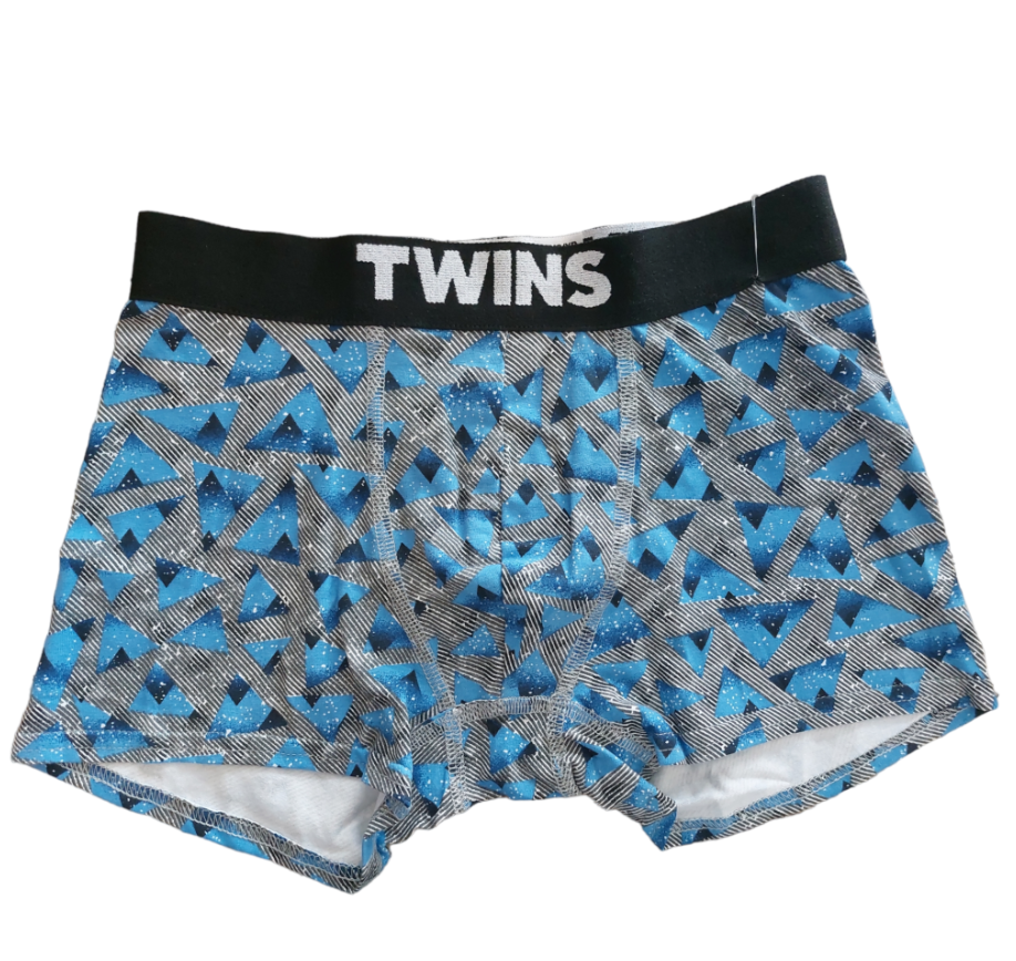 Boxer Para Caballero Biker-azul/gris Twins