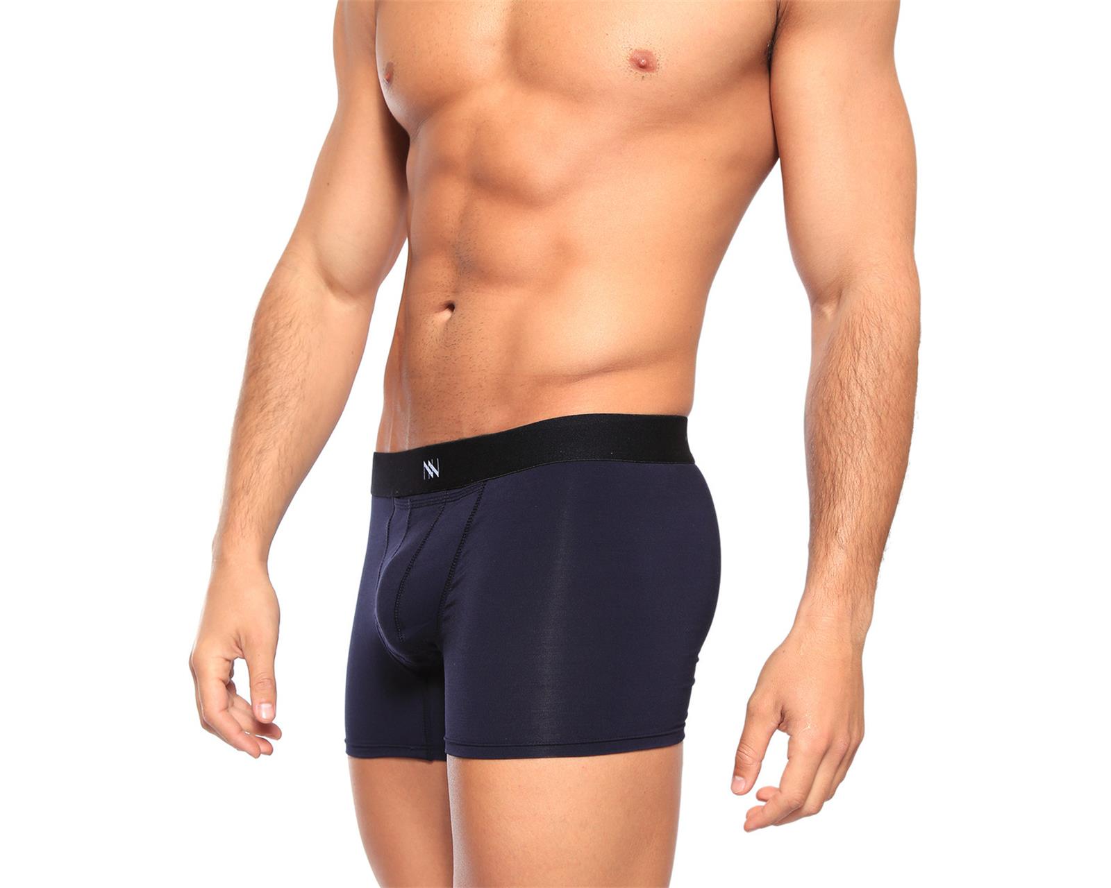 Foto 2 pulgar | Boxer Brief Classic Unnder Ropa Interior Para Hombre 1 Pieza Color Azul Oscuro