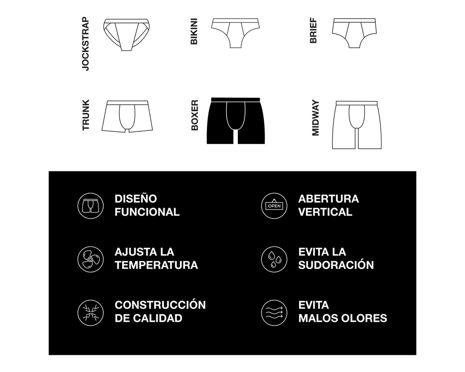 Foto 7 pulgar | Boxer Brief Classic Unnder Ropa Interior Para Hombre 1 Pieza Color Azul Oscuro