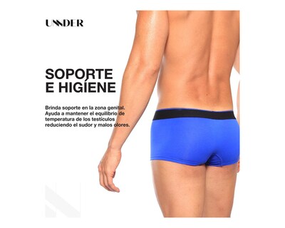 Foto 8 | Boxer Modern Trunks Unnder Ropa Interior Para Hombre 1 Pieza Color Azul