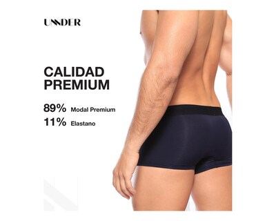 Foto 7 | Boxer Trunks Classic Unnder Ropa Interior Para Hombre 1 Pz Color Azul Oscuro