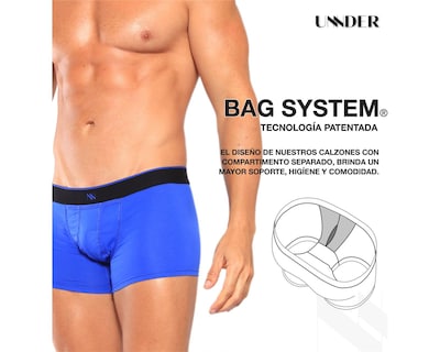 Foto 6 | Boxer Brief Modern Unnder Ropa Interior Para Hombre 1 Pieza Color Azul