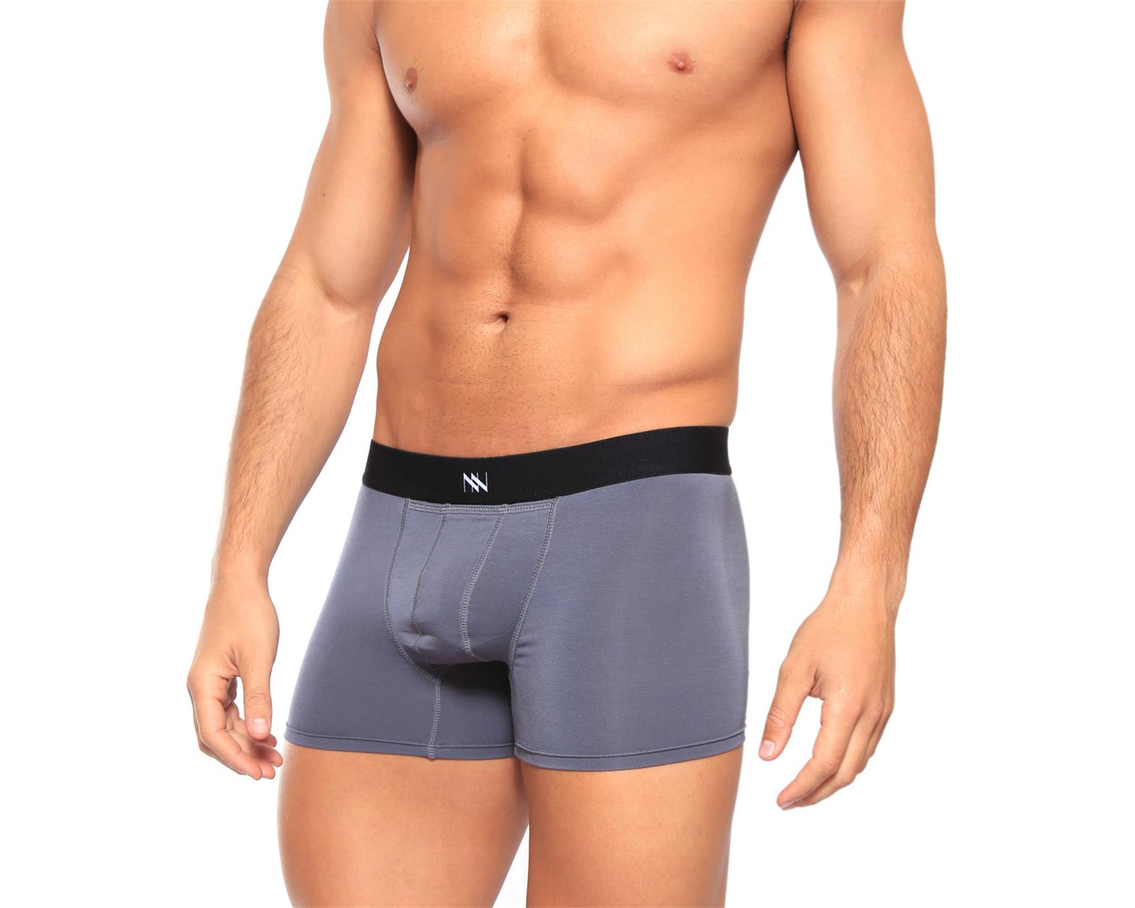 Foto 2 pulgar | Boxer Brief Classic Unnder Ropa Interior Para Hombre 1 Pieza Color Gris Oscuro