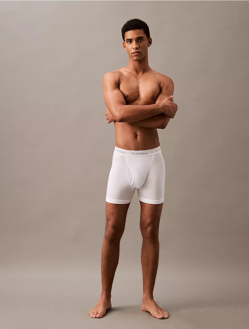 Foto 2 | Pack De 3 Boxer Calvin Klein Largos Algodón Blancos