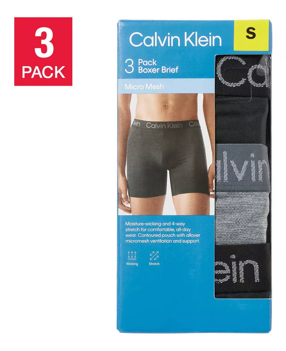 Foto 3 pulgar | Pack de 3 Boxers de Micro Malla Calvin Klein para Hombre