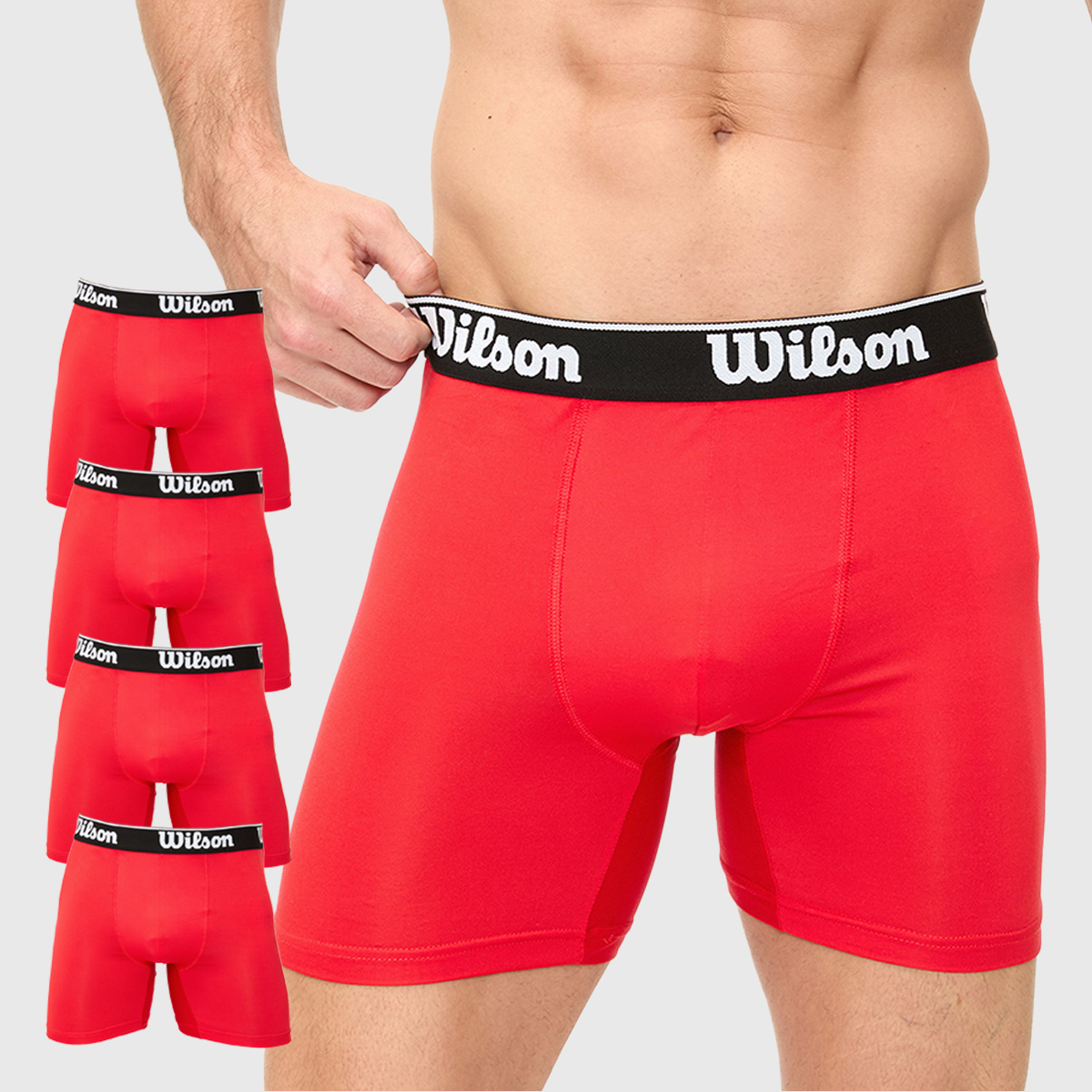 Foto 2 pulgar | Boxer Wilson Pack 4 Caballero Liso Transpirable A