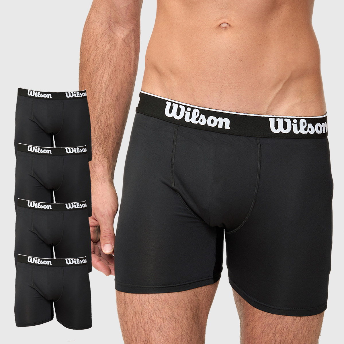 Foto 2 pulgar | Boxer Wilson Pack 4 Caballero Liso Transpirable