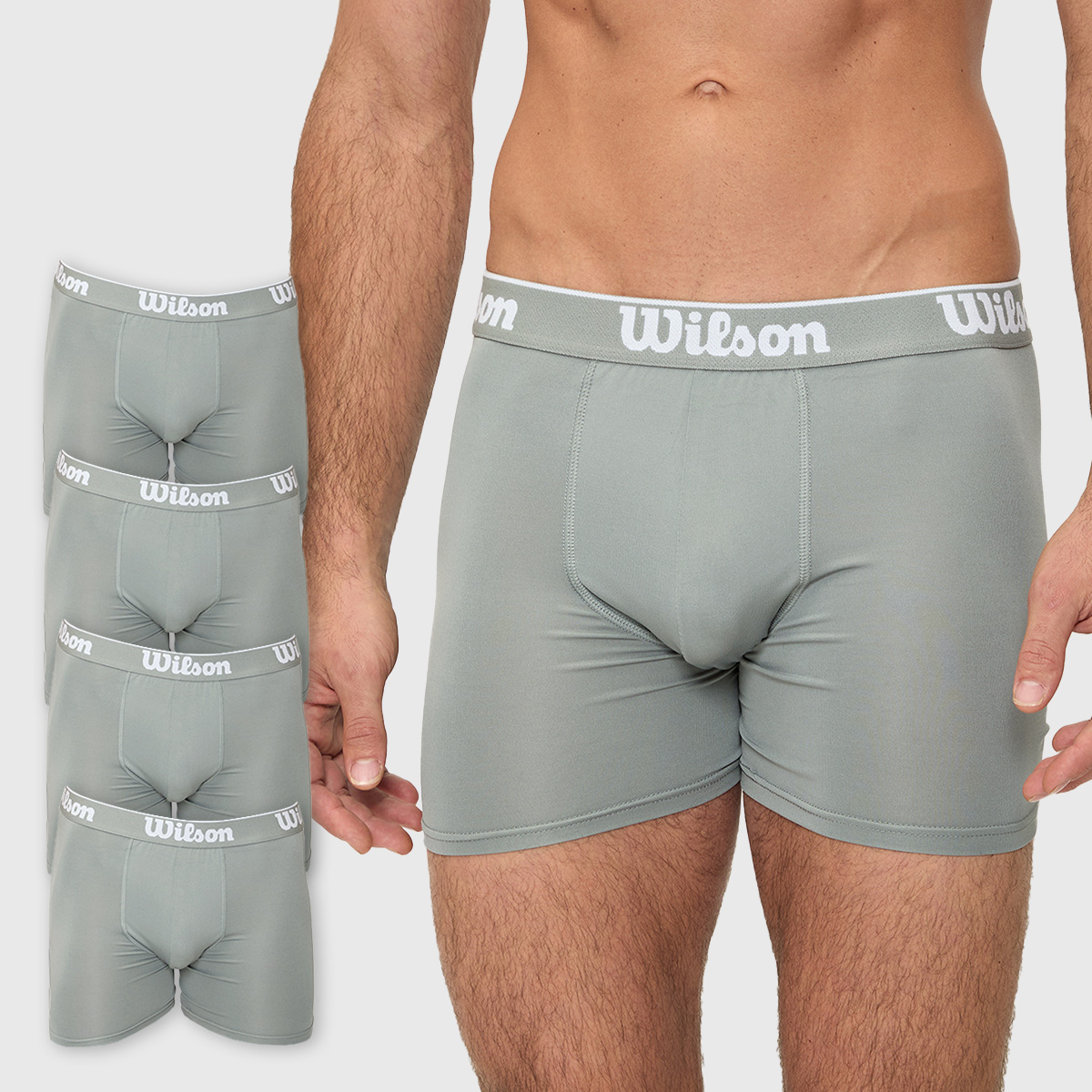 Foto 2 pulgar | Boxer Wilson Pack 4 Caballero Liso Transpirable