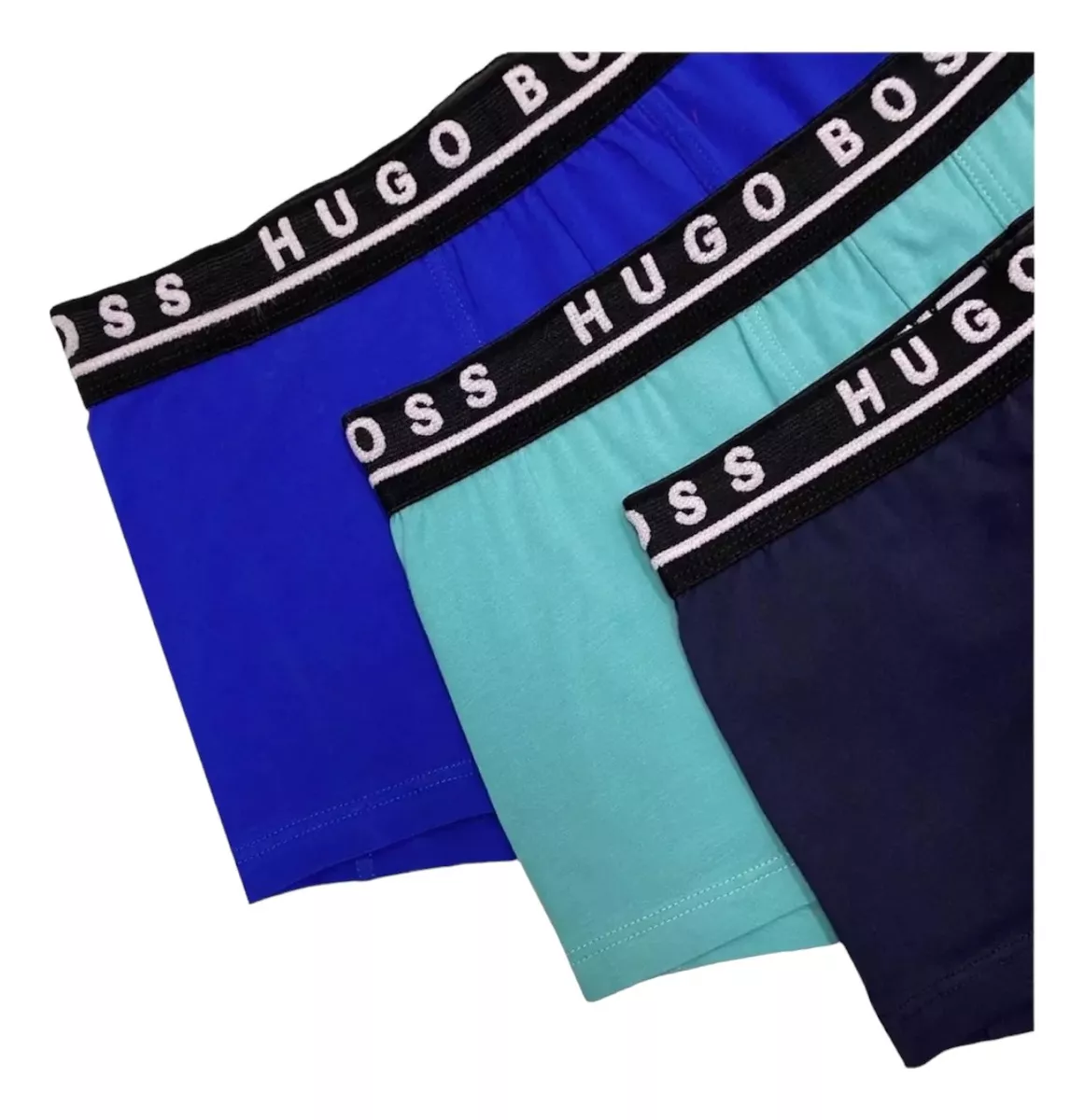 Foto 3 pulgar | Boxer Hugo Boss Trunk Cotton Stretch 3 Pack Azul