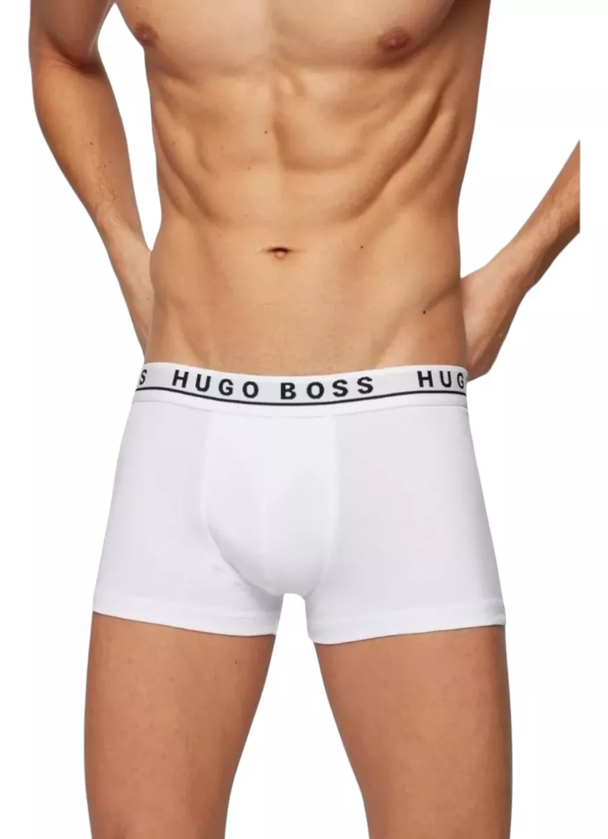 Foto 3 pulgar | Boxer Hugo Boss Trunk Cotton Negro/blanco 3 Pack