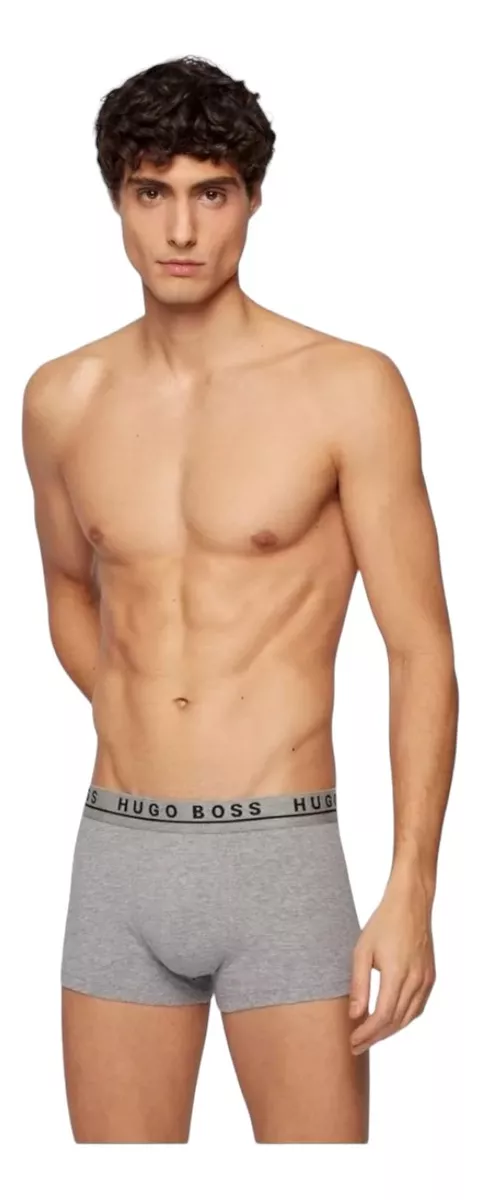 Foto 4 pulgar | Boxer Hugo Boss Trunk Cotton Negro/blanco 3 Pack