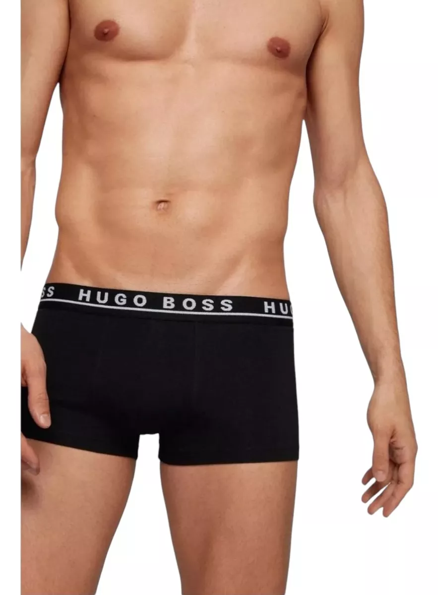 Foto 5 pulgar | Boxer Hugo Boss Trunk Cotton Negro/blanco 3 Pack