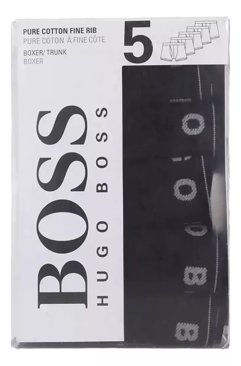 Foto 7 | Bóxer Trunk Hugo Boss Negro 5 Pack