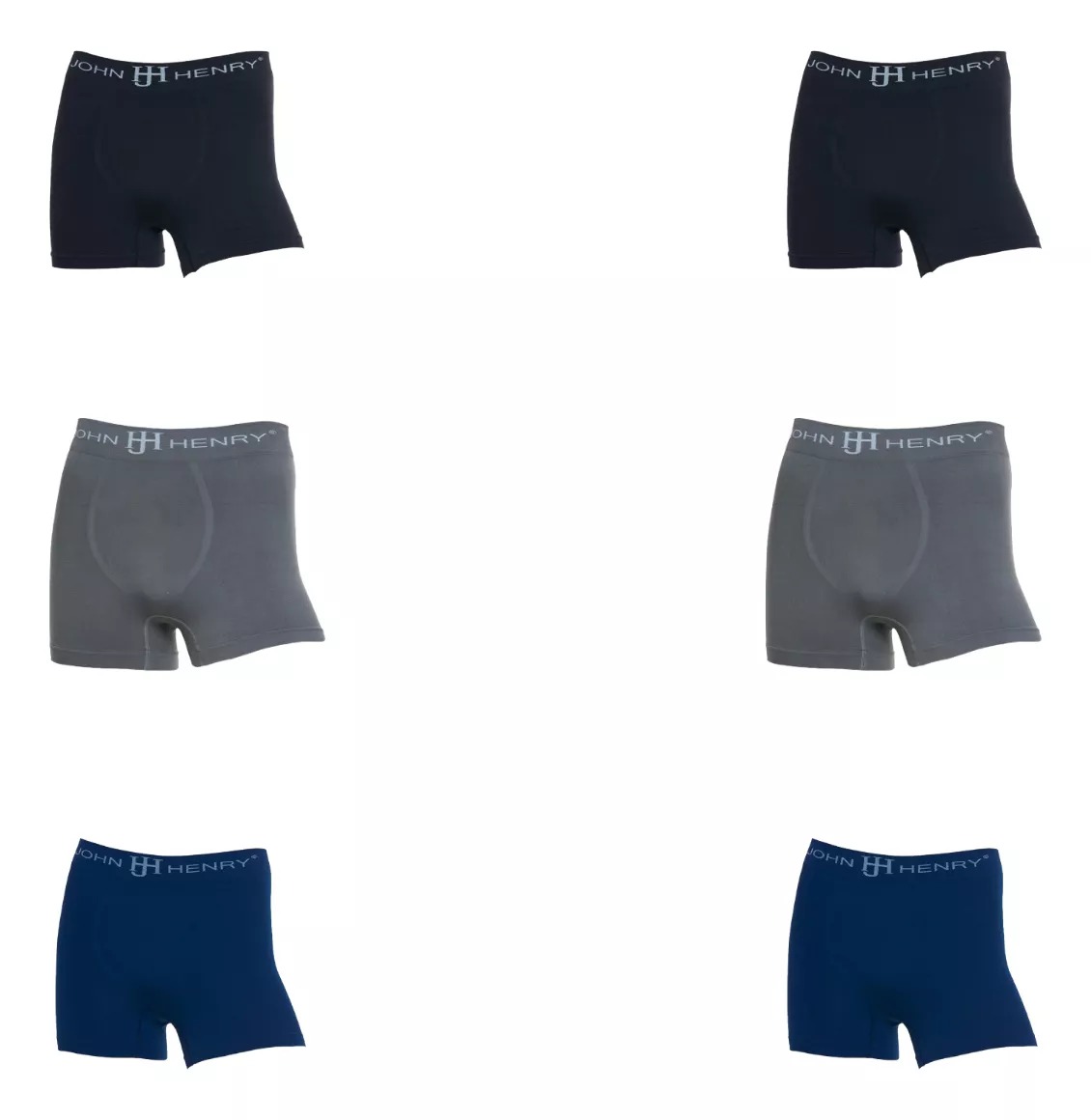 Foto 1 | Combo 6 Boxers Para Caballero Unitalla- 2 Azul 2 Gris Y 2 Negro Jonh Henry