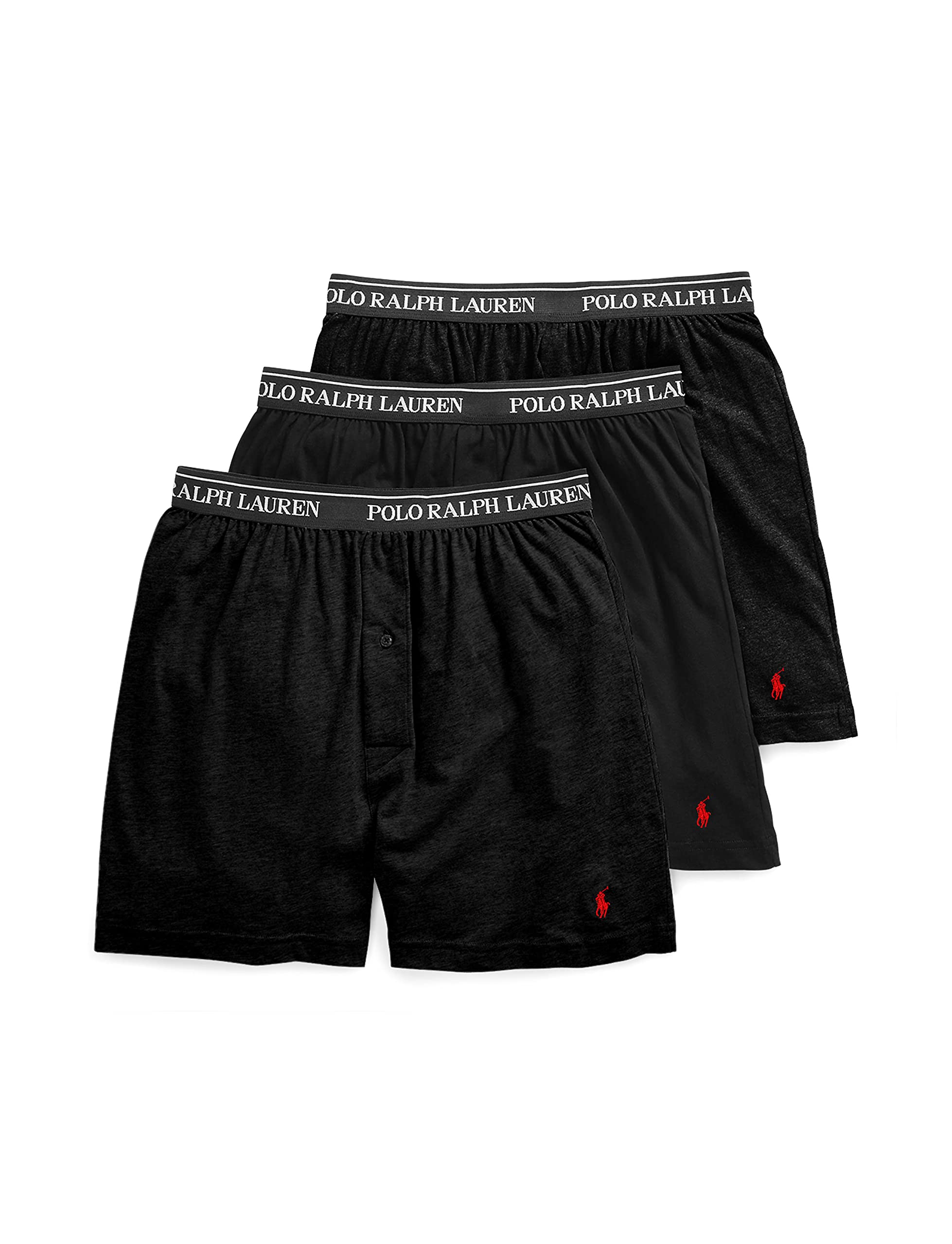 Foto 2 pulgar | Boxers Polo Ralph Lauren Classic Fit Con Efecto Absorbente, Paquete De 3 Unidades, Negro/rojo - Venta Internacional.