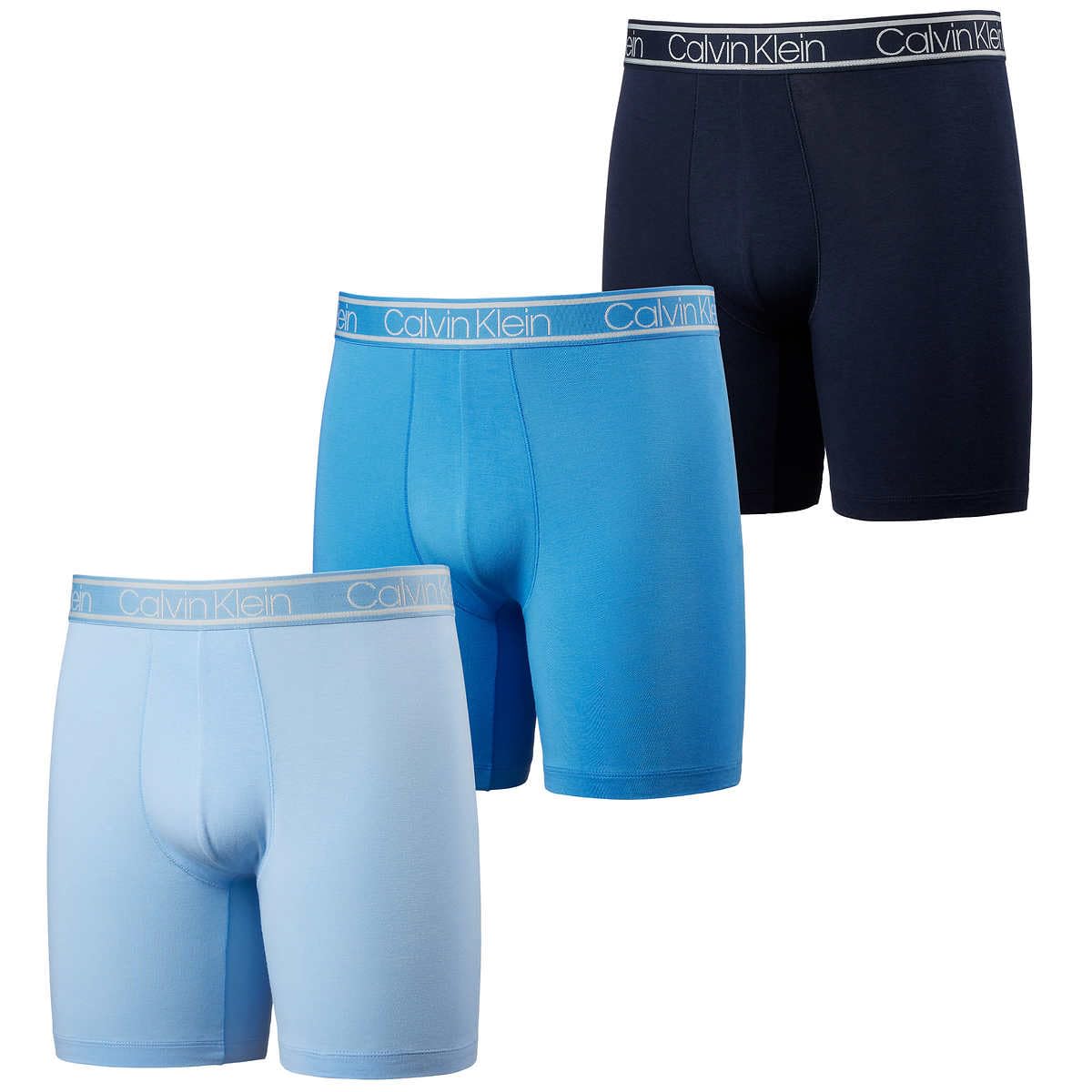 Calzoncillos Bóxer Calvin Klein De Microfibra Para Hombre, Paquete De 3 Unidades, Azul Y Azul - Venta Internacional.