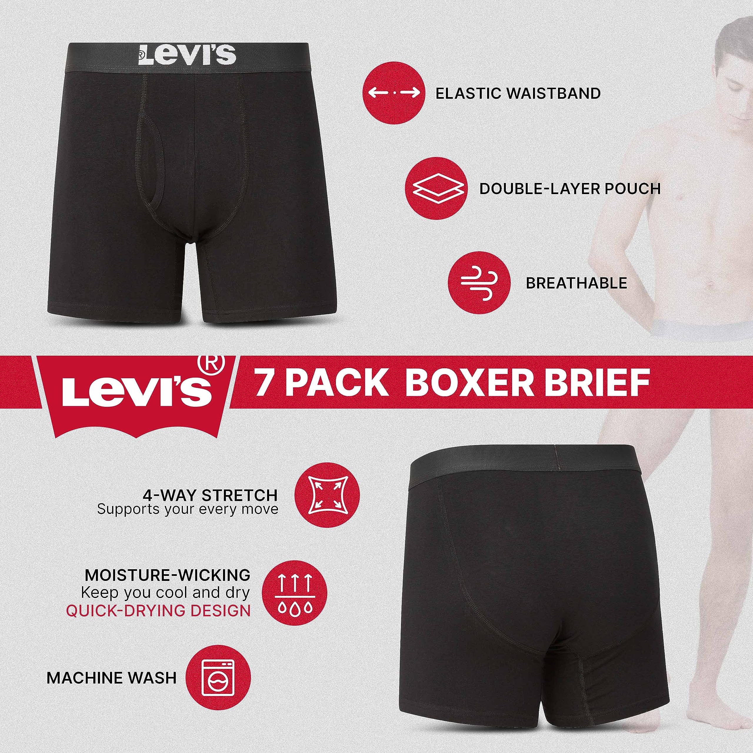Foto 5 | Calzoncillos Tipo Bóxer Levi's De Algodón Elástico Para Hombre, Paquete De 7 - Venta Internacional.