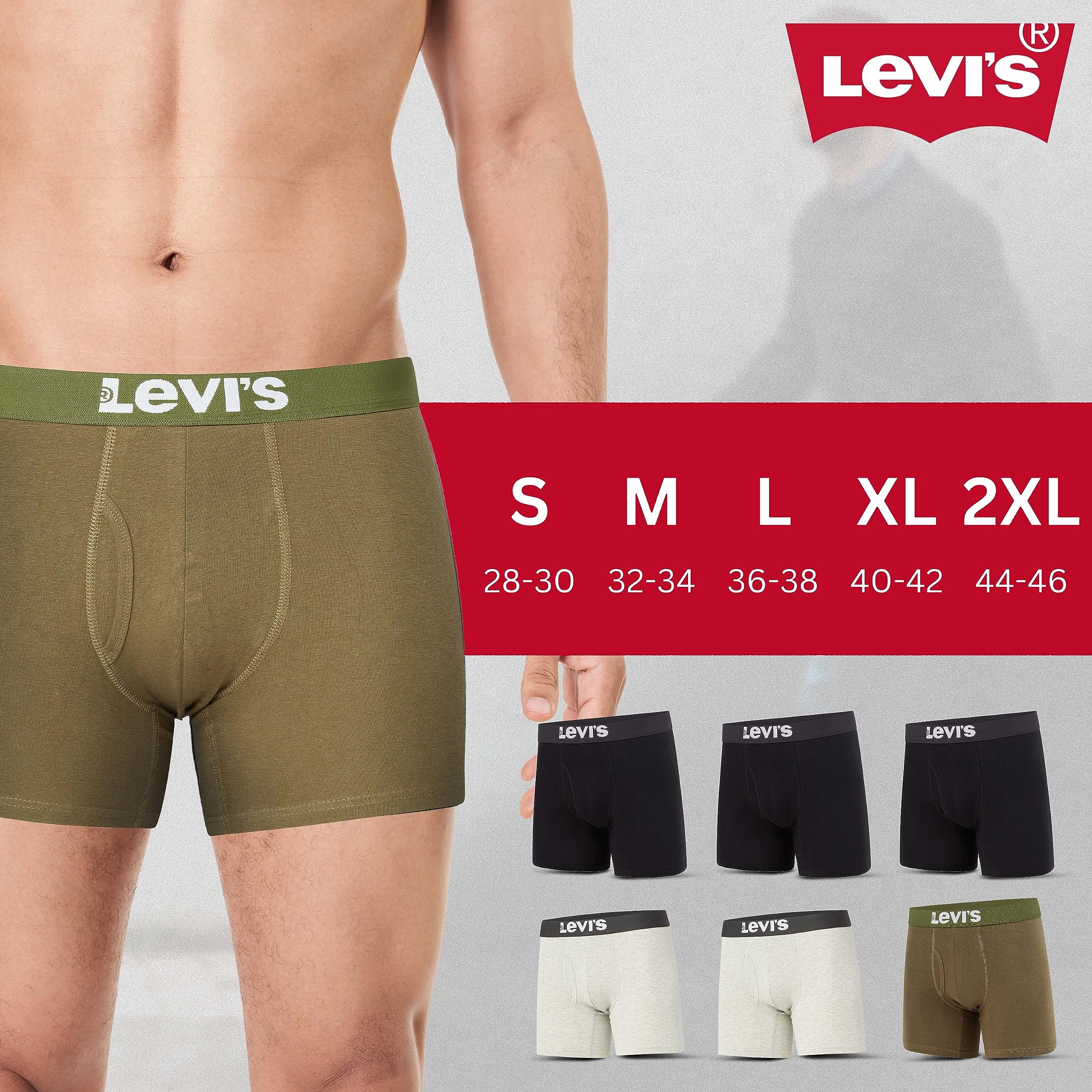 Foto 7 pulgar | Calzoncillos Tipo Bóxer Levi's De Algodón Elástico Para Hombre, Paquete De 7 - Venta Internacional.